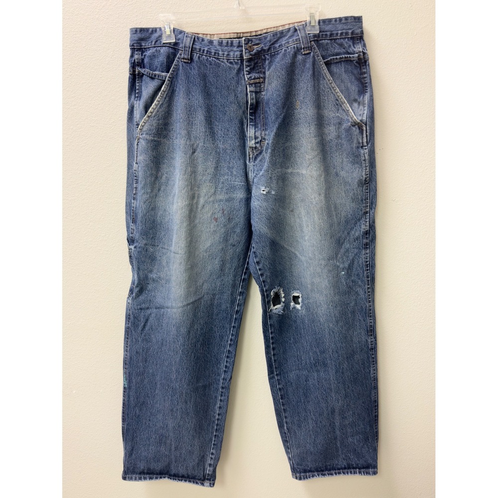Vintage Marithe Francois Girbaud Carpenter Jeans Mens 42 Blue Fair Distressed